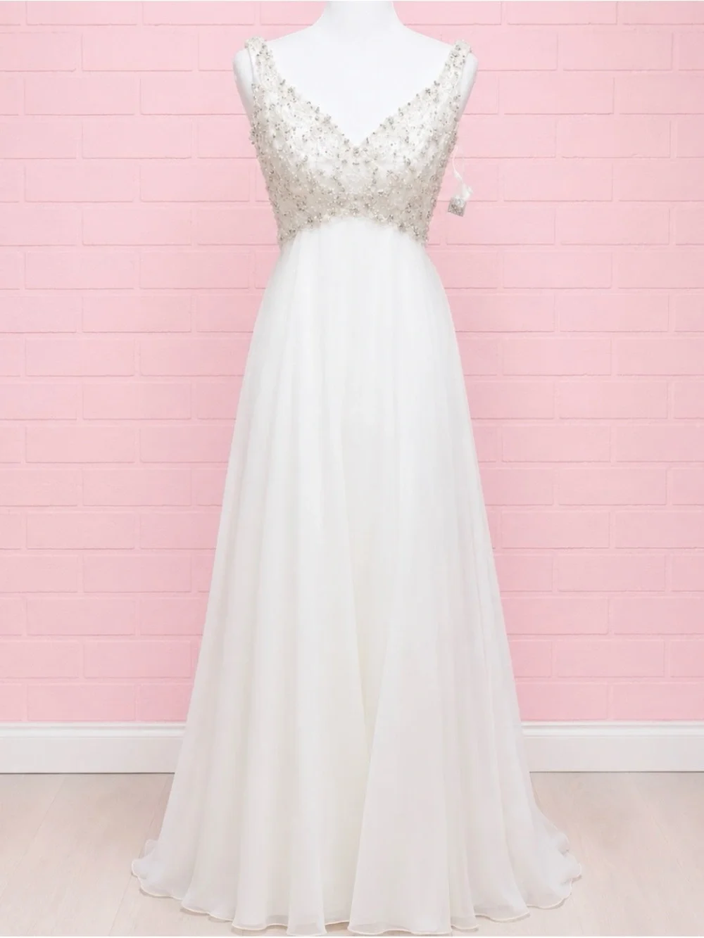Mori Lee Beaded V-Neck Ivory Wedding Gown